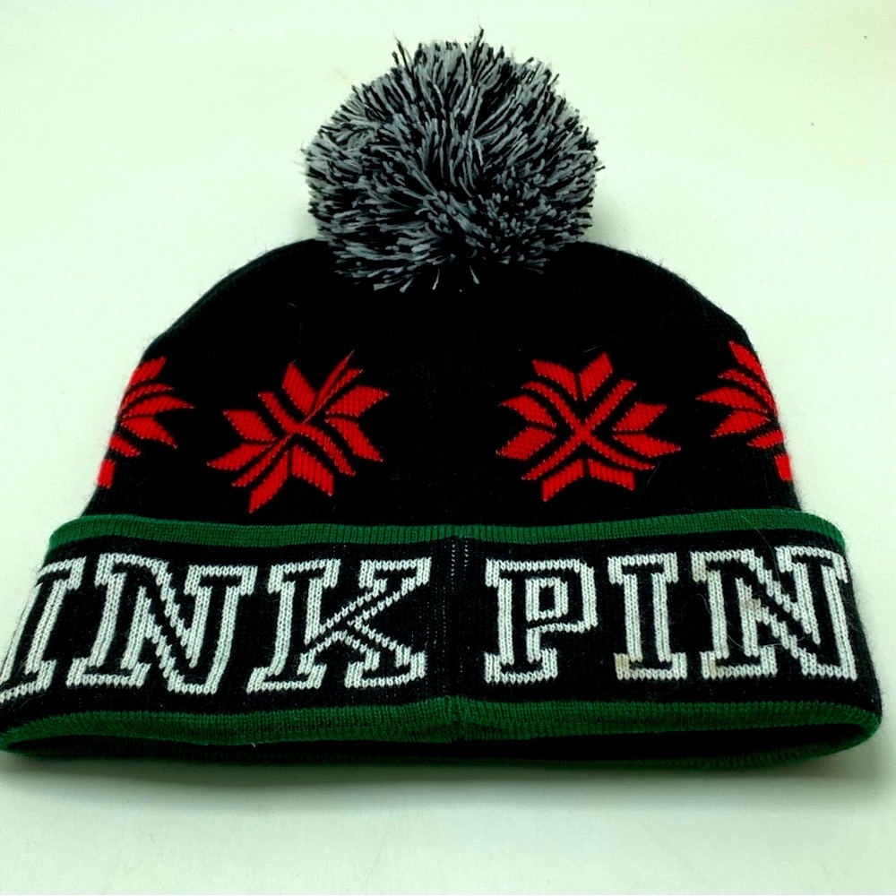 Pink Victoria’s Secret Knit Beanie With Pom One Size
